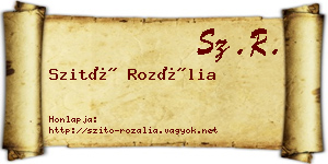 Szitó Rozália névjegykártya